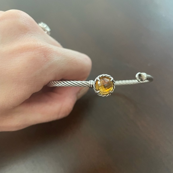 David Yurman Chatelaine Sterling Silver Citrine Bracelet Small - Picture 6 of 10